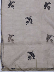 Neck Embroidered Cotton Blend Unstitched Suit With Dupatta