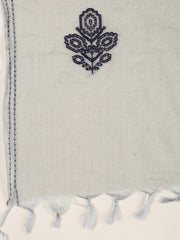 Neck Embroidered Cotton Blend Unstitched Suit Piece With Dupatta