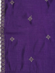 Neck Embroidered Chanderi Unstitched Suit With Dupatta