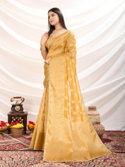 Zari Border Booti Woven Art Silk Saree