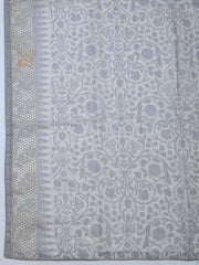 Embroidered Linen Blend Unstitched Suit With Pant & Dupatta