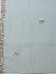 Neck Embroidered Organza Unstitched Suit With Dupatta