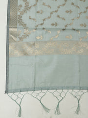 Woven Design Chanderi Unstitched Suit With Pant & Dupatta