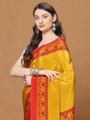 Floral Printed Crepe Woven Saree