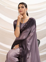 Embroidered Crepe Saree