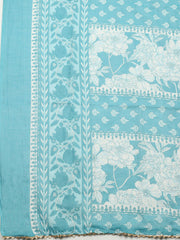 Embroidered Cotton Blend Unstitched Suit With Pant & Dupatta