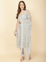 All Over Embroidery Cotton Unstitched Suit Piece With Dupatta