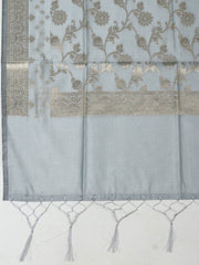 Woven Design Chanderi Unstitched Suit With Pant & Dupatta