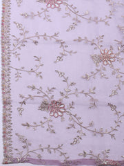 Embroidered Organza Unstitched Suit With Dupatta