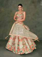 Embroidered Art Slik Choli With Lehenga & Dupatta