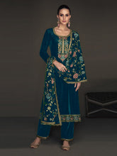 Printed Velvet Semi Stitched Suit