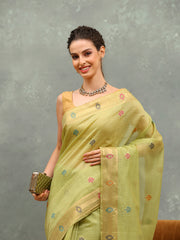 Embroidered Cotton Blend Saree