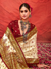 Abstract Print Art Silk Saree