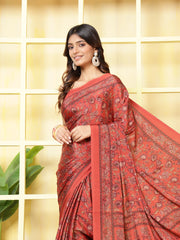 Digital Printed Crepe Saree