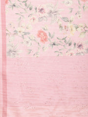 Digital Floral Printed Tussar Saree