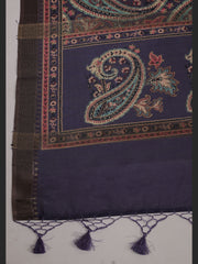 Printed Tussar Purple Saree