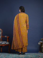 Printed Cotton Kurta With Pant & Dupatta