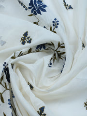 Neck Embroidered Cotton Blend Unstitched Suit With Dupatta