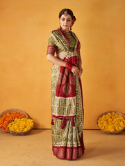 Abstract Printed Art Silk Saree