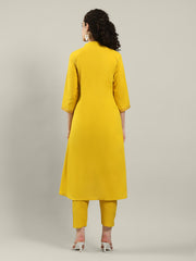 Printed Cotton Blend Kurta With Pants