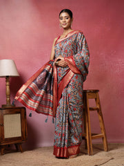 Printed Art-Tusser Saree