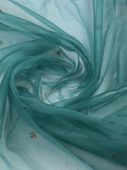 Neck Embroidered Chanderi Unstitched Suit With Dupatta