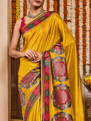 Resham Border Art Silk Saree