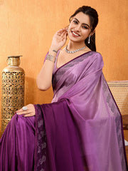 Embroidered Chinon Saree