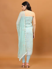 All Over Embroidered Organza Unstitched Suit Piece With Dupatta