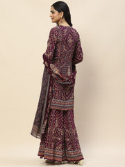 Digital Print Crepe Suit Set With Dupatta