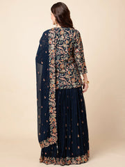 All Over Embroidered Georgette Choli With Lehenga & Dupatta