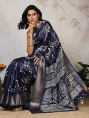 Woven Border Cotton Blend Saree