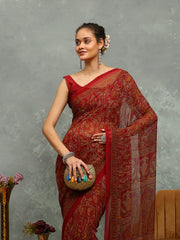 Floral Printed Georgette Saree