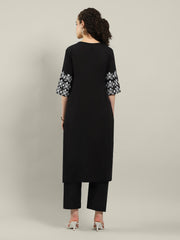 Printed Cotton Blend Kurta With Pants