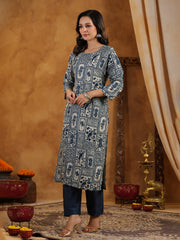 Printed Muslin Kurta With Pants