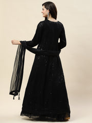 Resham Jaal Embroidery Georgette Choli Jacket With Lehenga & Dupatta