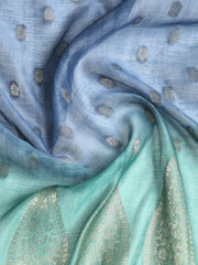 Neck Embroidered Chanderi Unstitched Suit With Dupatta