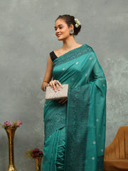 Resham Booti Woven Cotton Blend Saree