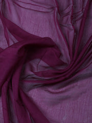 Woven Design Chanderi Wine Unstitched Suit With Pant & Dupatta
