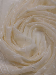 Chikan Work Georgette Unstitched Suit With Dupatta