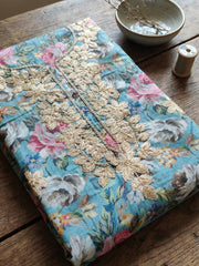 Printed Chanderi Unstitched Suit With Pant & Dupatta