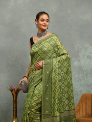 Resham Booti Woven Cotton Blend Saree