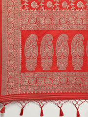 Zari Border Booti Art Silk Woven Saree