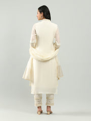 Resham Embroidered Chanderi Suit Set With Dupatta