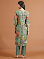 Printed Muslin Kurta With Pants