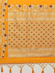 Zari Border Booti Art Silk Woven Saree