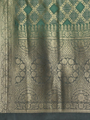 Zari Border Booti Art Silk Woven Saree