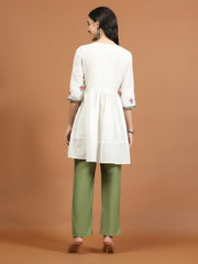 Embroidered Cotton Blend Short Kurti