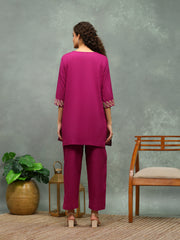 Printed Cotton Blend Kurta With Pants