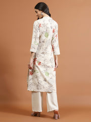 Printed Cotton Blend Kurta With Pants